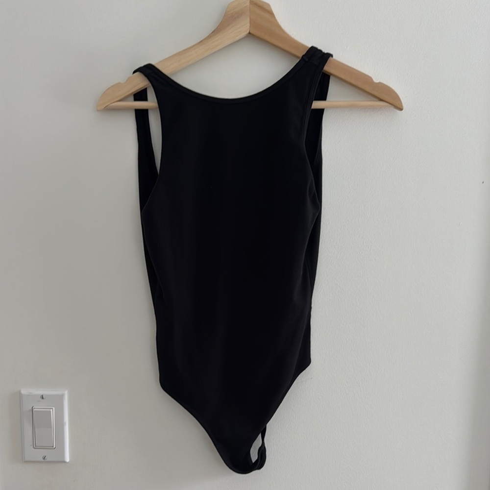 Aritzia Community Black Backless Bodysuit